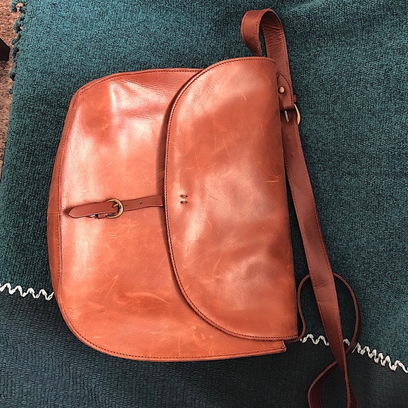 Brown Leather J Crew Saddlebag - Picture 1 of 10